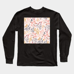 Messy Watercolour Floral in pink Long Sleeve T-Shirt